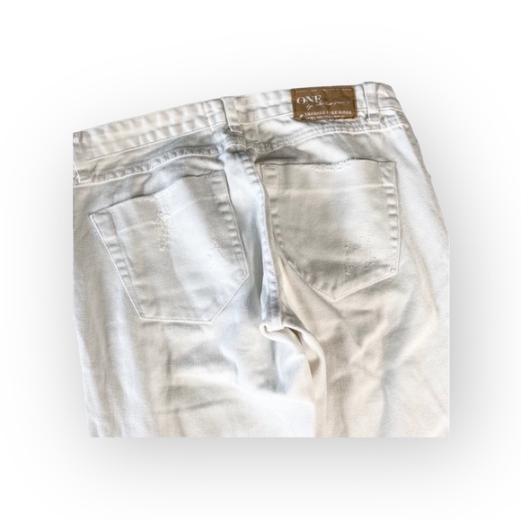 One Teaspoon ☻︎ Trashed Freebirds Skinny Ankle Zipper Denim Jeans ☻︎ White ☻︎ 25 - Picture 10 of 16